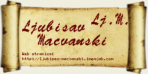 Ljubisav Mačvanski vizit kartica